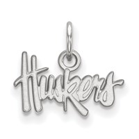 Sterling Silver Rhodium-plated LogoArt University of Nebraska Huskers Extra Small Pendant view 1