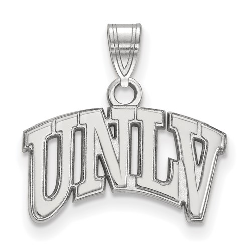 Sterling Silver Rhodium-plated LogoArt University of Nevada-Las Vegas U-n-l-v Small Pendant