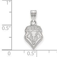 Sterling Silver Rhodium-plated LogoArt University of New Mexico Lobos Small Pendant view 2