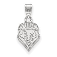 Sterling Silver Rhodium-plated LogoArt University of New Mexico Lobos Small Pendant view 1