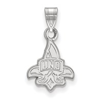 Sterling Silver Rhodium-plated LogoArt University of New Orleans U-n-o Small Pendant view 1