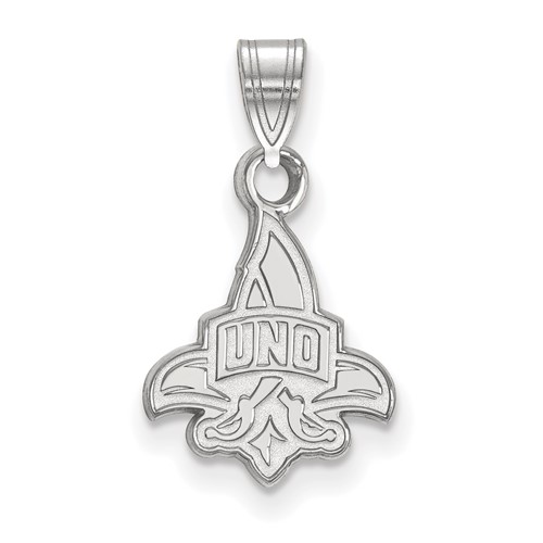 Sterling Silver Rhodium-plated LogoArt University of New Orleans U-n-o Small Pendant