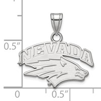 Sterling Silver Rhodium-plated LogoArt University of Nevada-Reno Small Pendant view 2