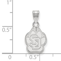 Sterling Silver Rhodium-plated LogoArt University of South Dakota Small Pendant view 2