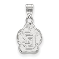Sterling Silver Rhodium-plated LogoArt University of South Dakota Small Pendant view 1