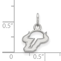 Sterling Silver Rhodium-plated LogoArt University of South Florida Bull Extra Small Pendant view 2