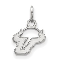 Sterling Silver Rhodium-plated LogoArt University of South Florida Bull Extra Small Pendant view 1