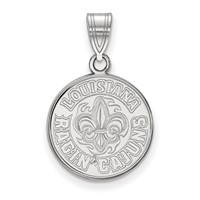 Sterling Silver Rhodium-plated LogoArt University of Louisiana At Lafayette Medium Pendant view 1
