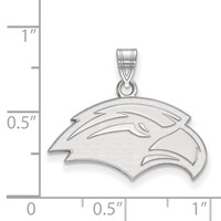 Sterling Silver Rhodium-plated LogoArt University of Southern Mississippi Eagle Small Pendant view 2
