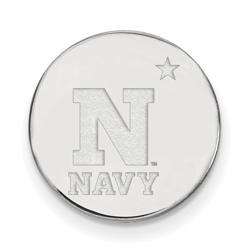 Sterling Silver Rhodium-plated LogoArt US Naval Academy Lapel Pin