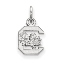 Sterling Silver Rhodium-plated LogoArt University of South Carolina Extra Small Pendant view 1
