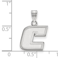 Sterling Silver Rhodium-plated LogoArt University of Tennessee At Chattanooga Letter C Small Pendant view 2