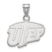 Sterling Silver Rhodium-plated LogoArt University of Texas At El Paso Small Pendant view 1