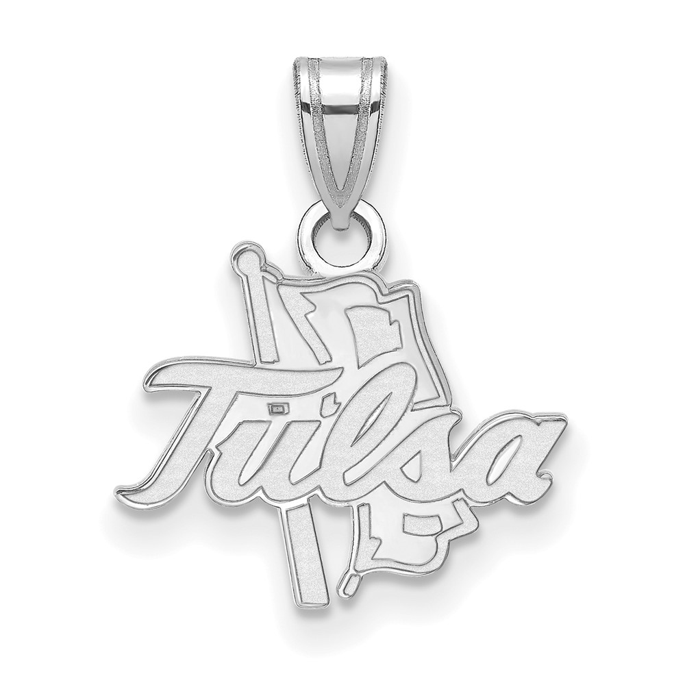 Sterling Silver Rhodium-plated LogoArt University of Tulsa Small Pendant