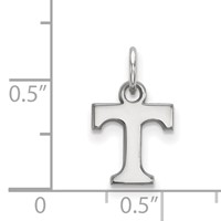 Sterling Silver Rhodium-plated LogoArt University of Tennessee Letter T Extra Small Pendant view 2
