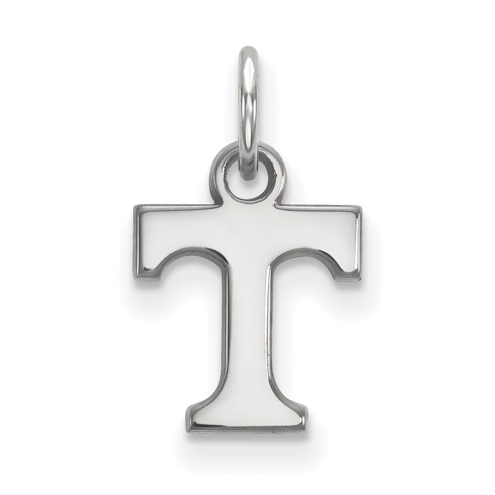Sterling Silver Rhodium-plated LogoArt University of Tennessee Letter T Extra Small Pendant