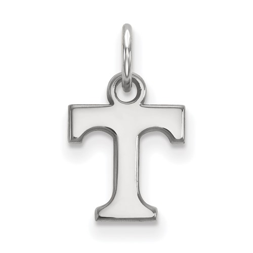 Sterling Silver Rhodium-plated LogoArt University of Tennessee Letter T Extra Small Pendant