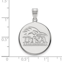 Sterling Silver Rhodium-plated LogoArt University of Texas At San Antonio Large Disc Pendant view 2