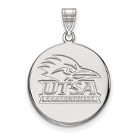 Sterling Silver Rhodium-plated LogoArt University of Texas At San Antonio Large Disc Pendant view 1