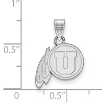 Sterling Silver Rhodium-plated LogoArt University of Utah Small Pendant view 2