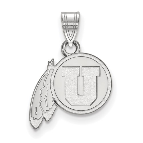 Sterling Silver Rhodium-plated LogoArt University of Utah Small Pendant
