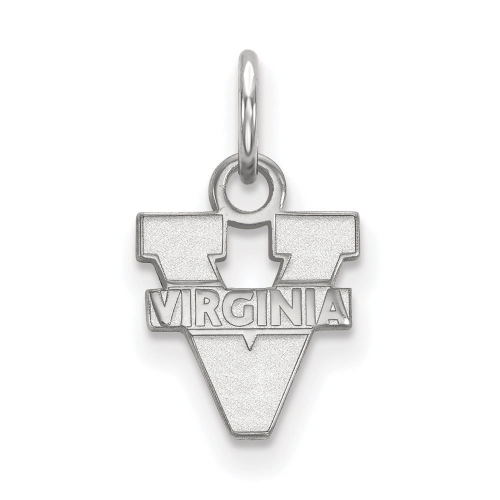 Sterling Silver Rhodium-plated LogoArt University of Virginia Extra Small Pendant