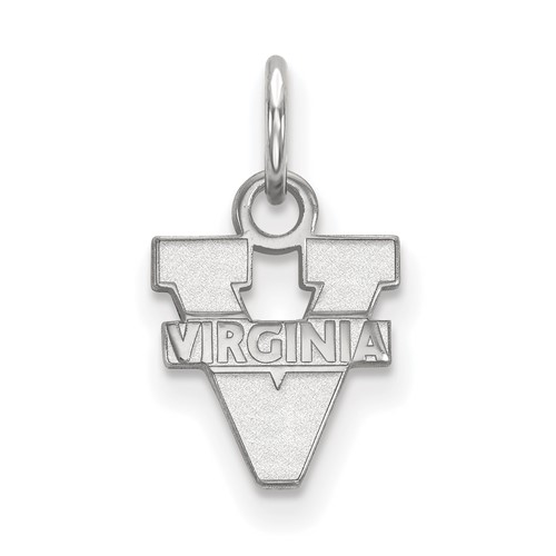 Sterling Silver Rhodium-plated LogoArt University of Virginia Extra Small Pendant