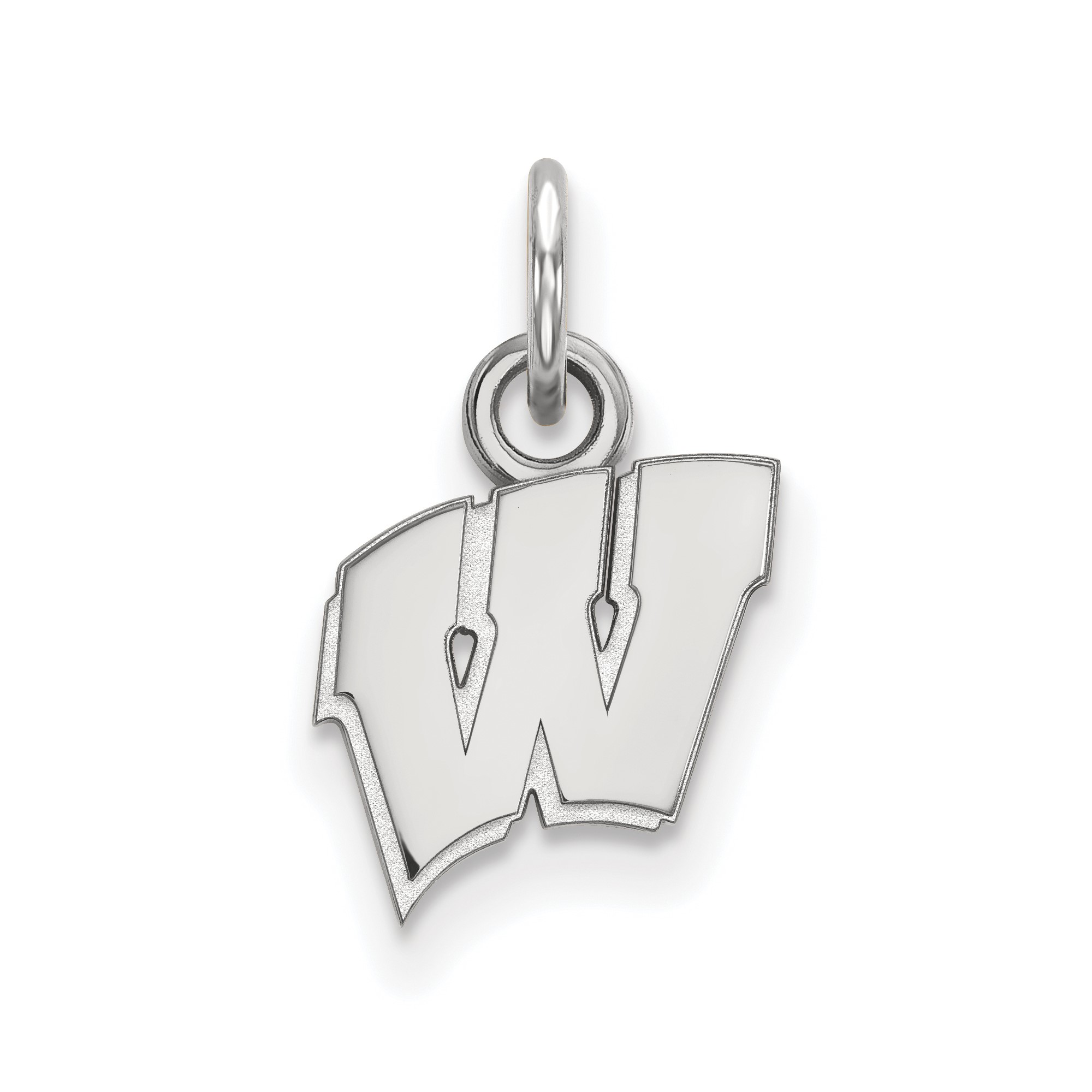 LogoArt University of Wisconsin Letter W Extra Small Pendant Sterling/Gold