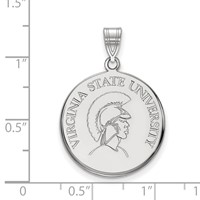 Sterling Silver Rhodium-plated LogoArt Virginia State University Large Disc Pendant view 2