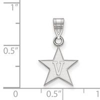 Sterling Silver Rh-plated LogoArt Vanderbilt University Small Pendant view 2