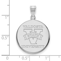 Sterling Silver Rhodium-plated LogoArt Valdosta State University Large Disc Pendant view 2