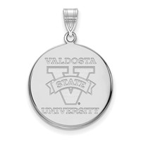 Sterling Silver Rhodium-plated LogoArt Valdosta State University Large Disc Pendant view 1