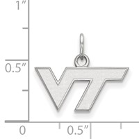 Sterling Silver Rhodium-plated LogoArt Virginia Tech V-t Extra Small Pendant view 2