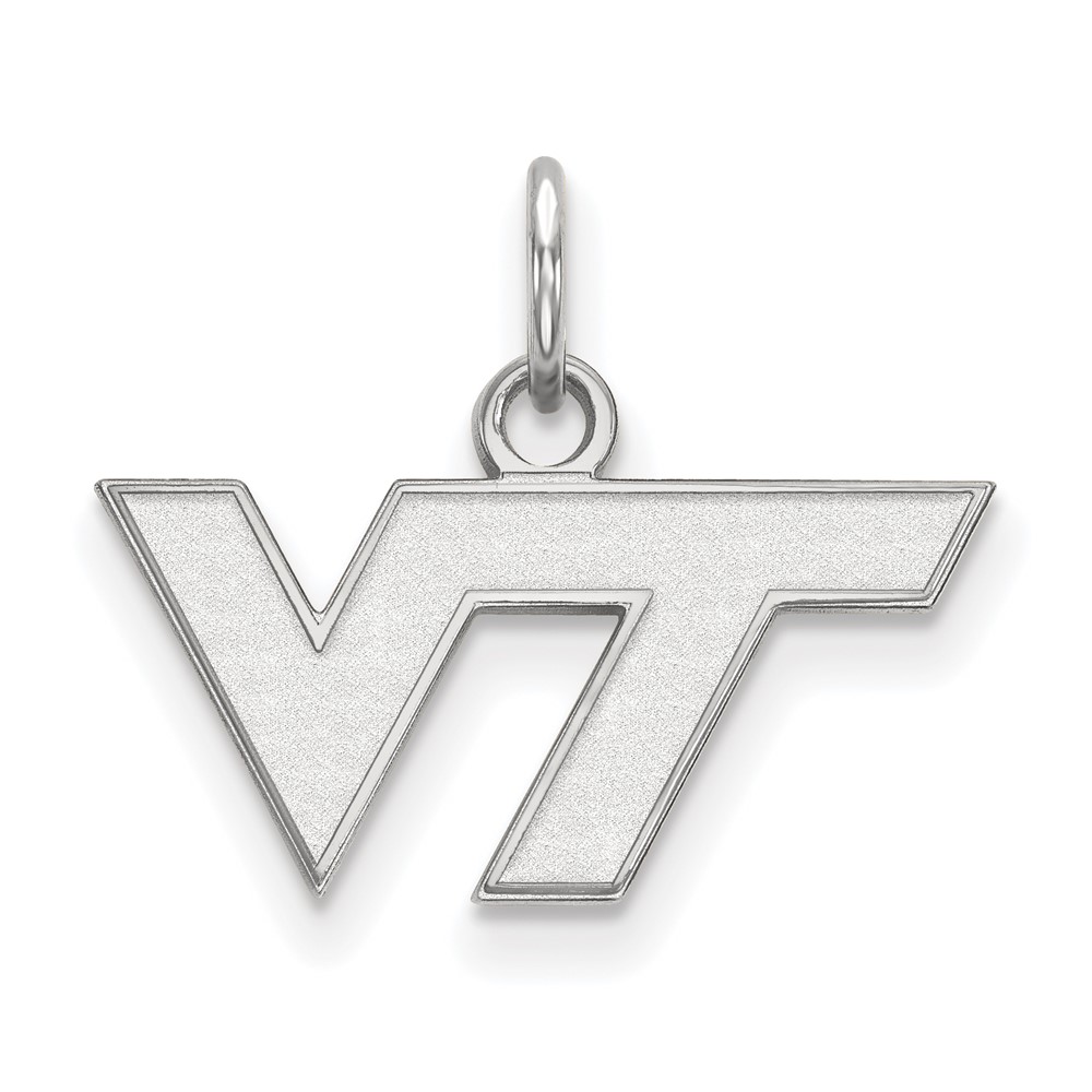 Sterling Silver Rhodium-plated LogoArt Virginia Tech V-t Extra Small Pendant