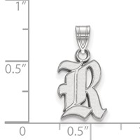 Sterling Silver Rhodium-plated LogoArt Rice University Letter R Small Pendant view 2