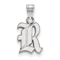 Sterling Silver Rhodium-plated LogoArt Rice University Letter R Small Pendant view 1