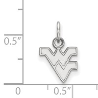 Sterling Silver Rhodium-plated LogoArt West Virginia University W-v Extra Small Pendant view 2