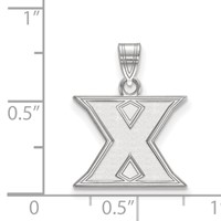 Sterling Silver Rhodium-plated LogoArt Xavier University Letter X Small Pendant view 2