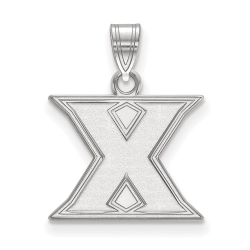 Sterling Silver Rhodium-plated LogoArt Xavier University Letter X Small Pendant