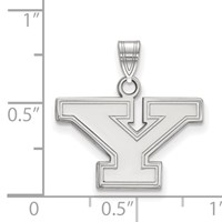 Sterling Silver Rhodium-plated LogoArt Youngstown State University Letter Y Small Pendant view 2