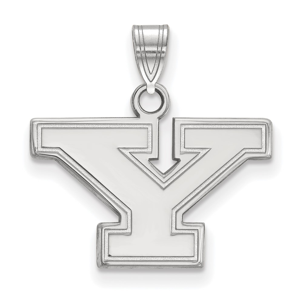 Sterling Silver Rhodium-plated LogoArt Youngstown State University Letter Y Small Pendant