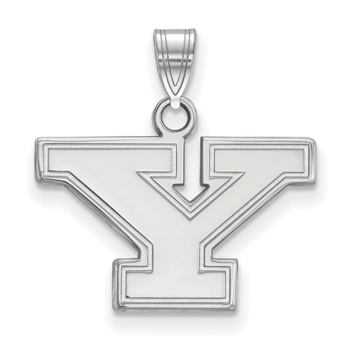 Sterling Silver Rhodium-plated LogoArt Youngstown State University Letter Y Small Pendant