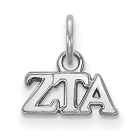 Sterling Silver Rhodium-plated LogoArt Zeta Tau Alpha Sorority Greek Letters Extra Small Pendant view 1