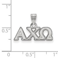 Sterling Silver Rhodium-plated LogoArt Alpha Chi Omega Sorority Greek Letters Small Pendant view 2