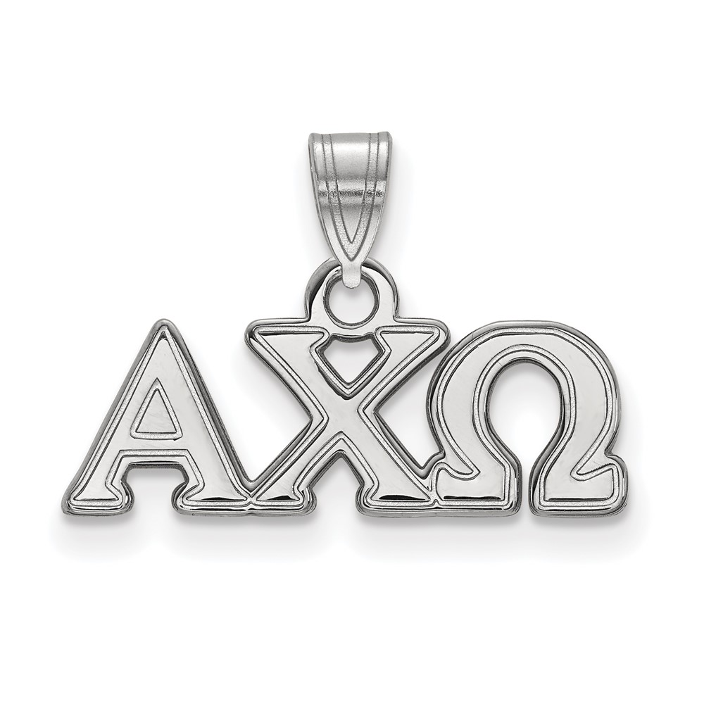 Sterling Silver Rhodium-plated LogoArt Alpha Chi Omega Sorority Greek Letters Small Pendant