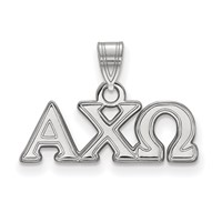 Sterling Silver Rhodium-plated LogoArt Alpha Chi Omega Sorority Greek Letters Small Pendant view 1