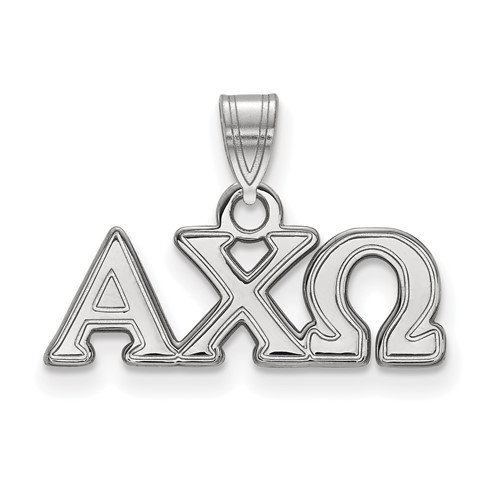 Sterling Silver Rhodium-plated LogoArt Alpha Chi Omega Sorority Greek Letters Small Pendant