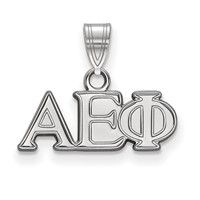 Sterling Silver Rhodium-plated LogoArt Alpha Epsilon Phi Sorority Greek Letters Small Pendant view 1