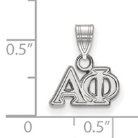 Sterling Silver Rhodium-plated LogoArt Alpha Phi Sorority Greek Letters Small Pendant view 2