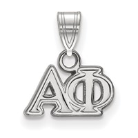Sterling Silver Rhodium-plated LogoArt Alpha Phi Sorority Greek Letters Small Pendant view 1